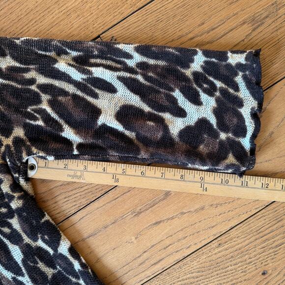 Jones New York Cheetah Print Cardigan SZ XL Animal Wild Leopard Linen Cotton - Picture 7 of 11